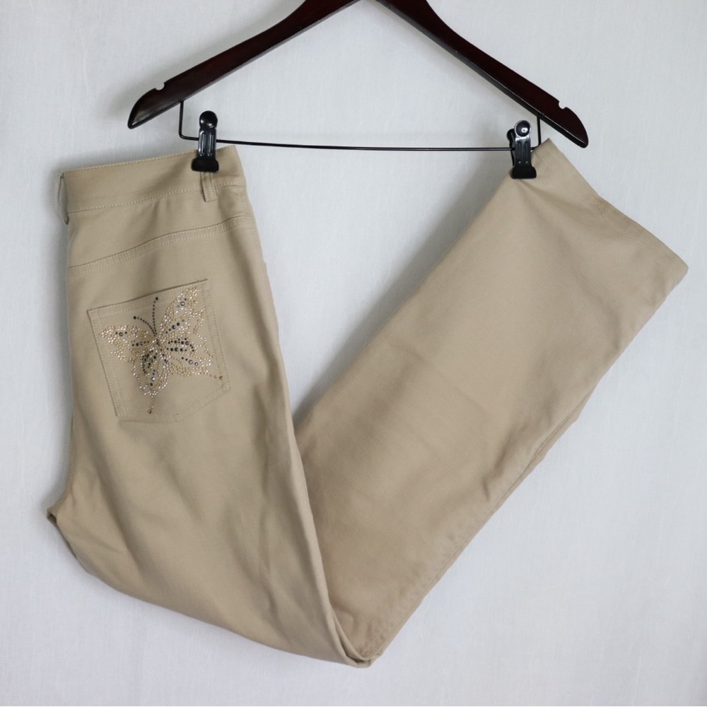 ST. JOHN SPORT Buttetfly Rhinestone Embellished Pants
